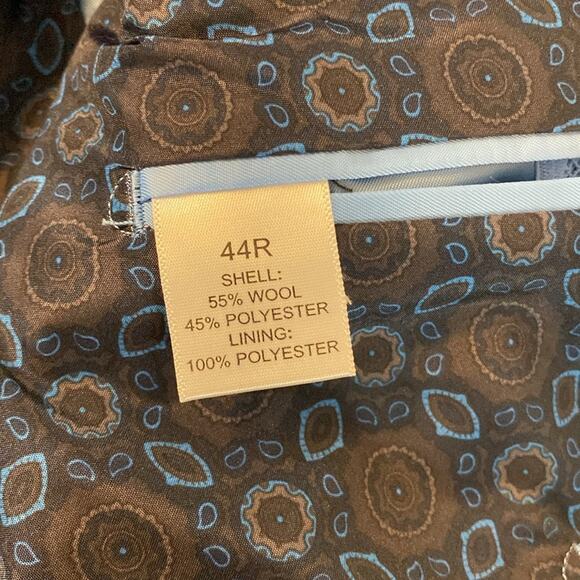 NWT Made by Cam Newton Brown Plaid Wool Blend Sport Coat Size 44R - Picture 4 of 8